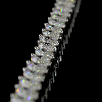 21.50 CTTW Marquise Lab Diamond Tennis Necklace (E Color and VS1 Clarity)