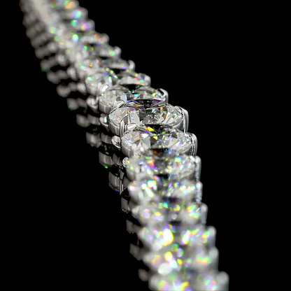 25.59 CTTW Round Lab Diamond Riviera Necklace (E Color and VS1 Clarity)