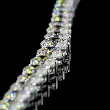 25.59 CTTW Round Lab Diamond Riviera Necklace (E Color and VS1 Clarity)