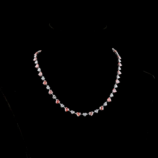 23.75 CTTW Heart Lab Grown Diamond Station Necklace 16" (FV.P Color and VS2 Clarity)