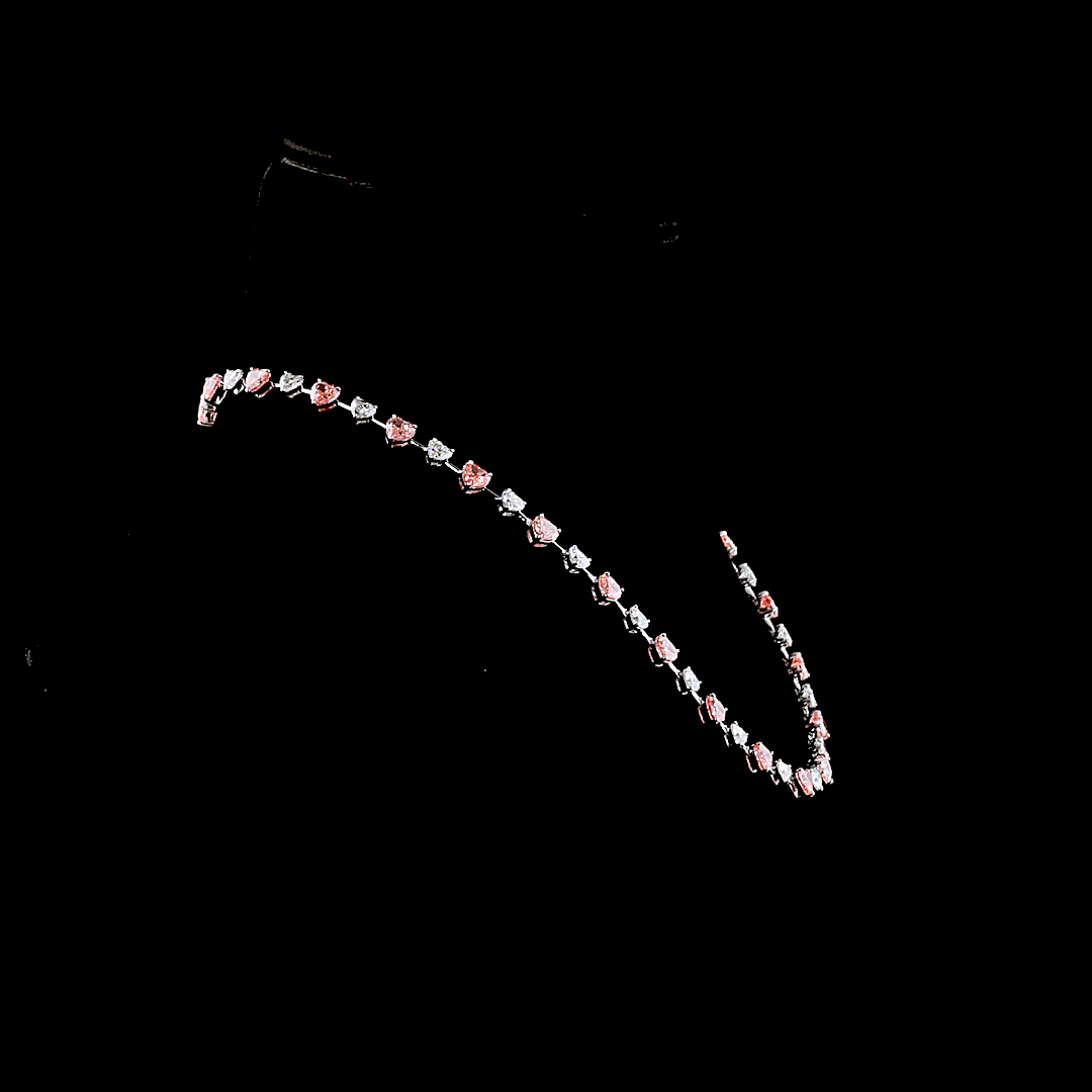 23.75 CTTW Heart Lab Grown Diamond Station Necklace 16" (FV.P Color and VS2 Clarity)