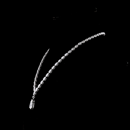 36.75 CTTW Pear Lab Grown Diamond Lariat Necklace 17" (F Color and VS1 Clarity)