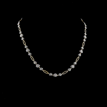 11.02 CTTW Round Lab Diamond Station Necklace (E Color and VS1 Clarity)