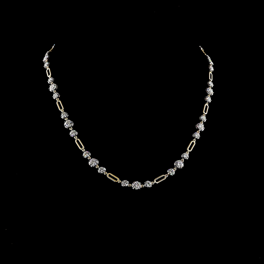 11.02 CTTW Round Lab Diamond Station Necklace (E Color and VS1 Clarity)