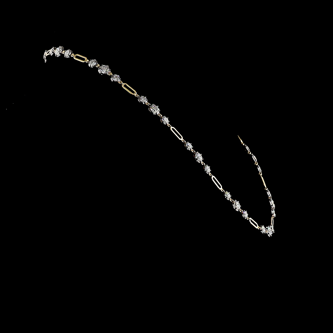 11.02 CTTW Round Lab Diamond Station Necklace (E Color and VS1 Clarity)