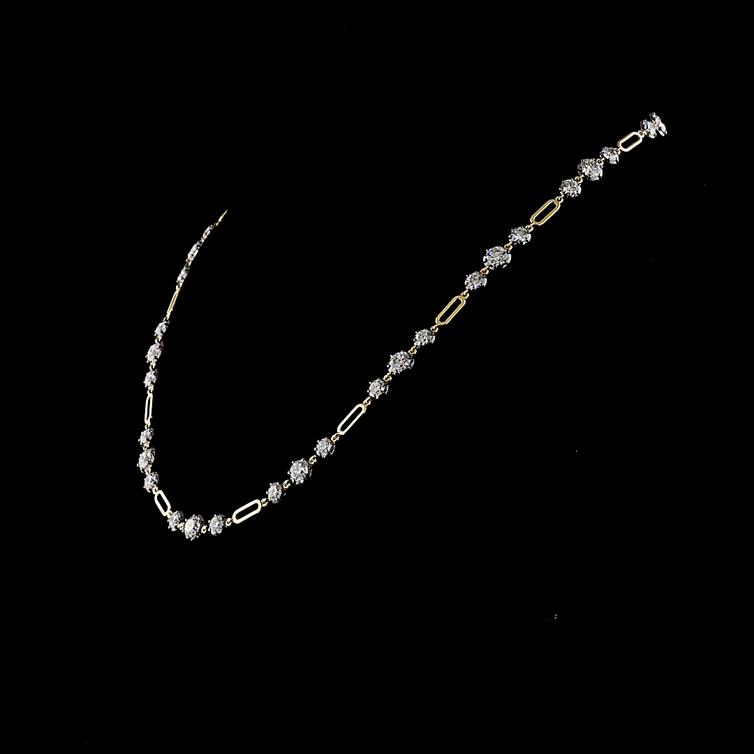 11.02 CTTW Round Lab Diamond Station Necklace (E Color and VS1 Clarity)
