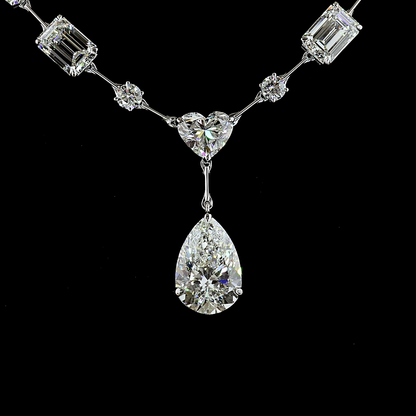 28.47 CTTW MIX Lab Grown Diamond Lariat Necklace 16.5" (F Color and VS1 Clarity)
