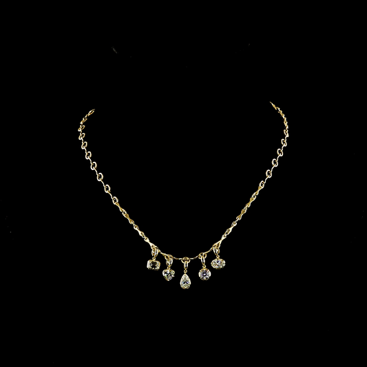 2.61 CTTW MIX Lab Grown Diamond 5 Stones Necklace 16" (E Color and VS1 Clarity)