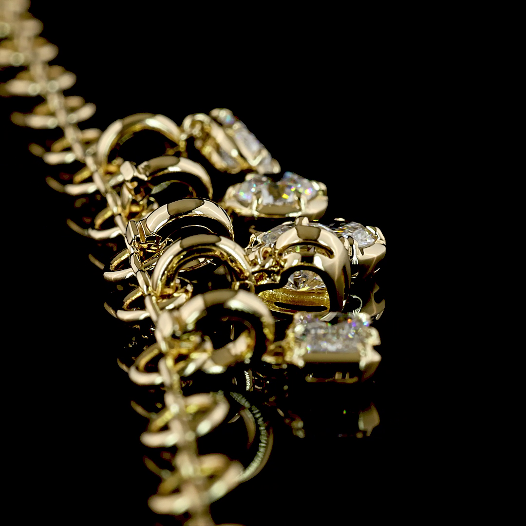 2.61 CTTW MIX Lab Grown Diamond 5 Stones Necklace 16" (E Color and VS1 Clarity)