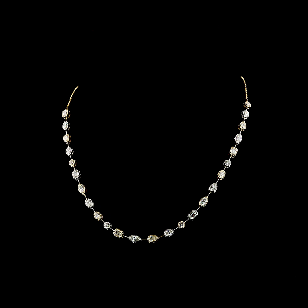 5.38 CTTW MIX Lab Diamond Station Necklace (E Color and VS1 Clarity)