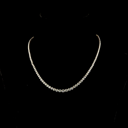 5.12 CTTW Round Lab Grown Diamond Riviera Necklace 16" (E Color and VS1 Clarity)