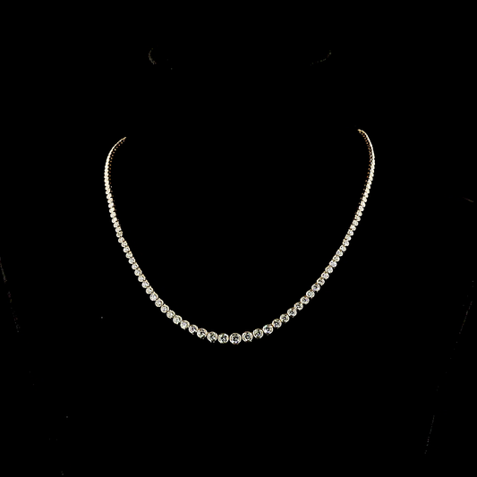 5.12 CTTW Round Lab Grown Diamond Riviera Necklace 16" (E Color and VS1 Clarity)