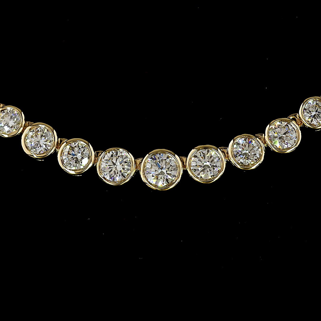 5.12 CTTW Round Lab Grown Diamond Riviera Necklace 16" (E Color and VS1 Clarity)