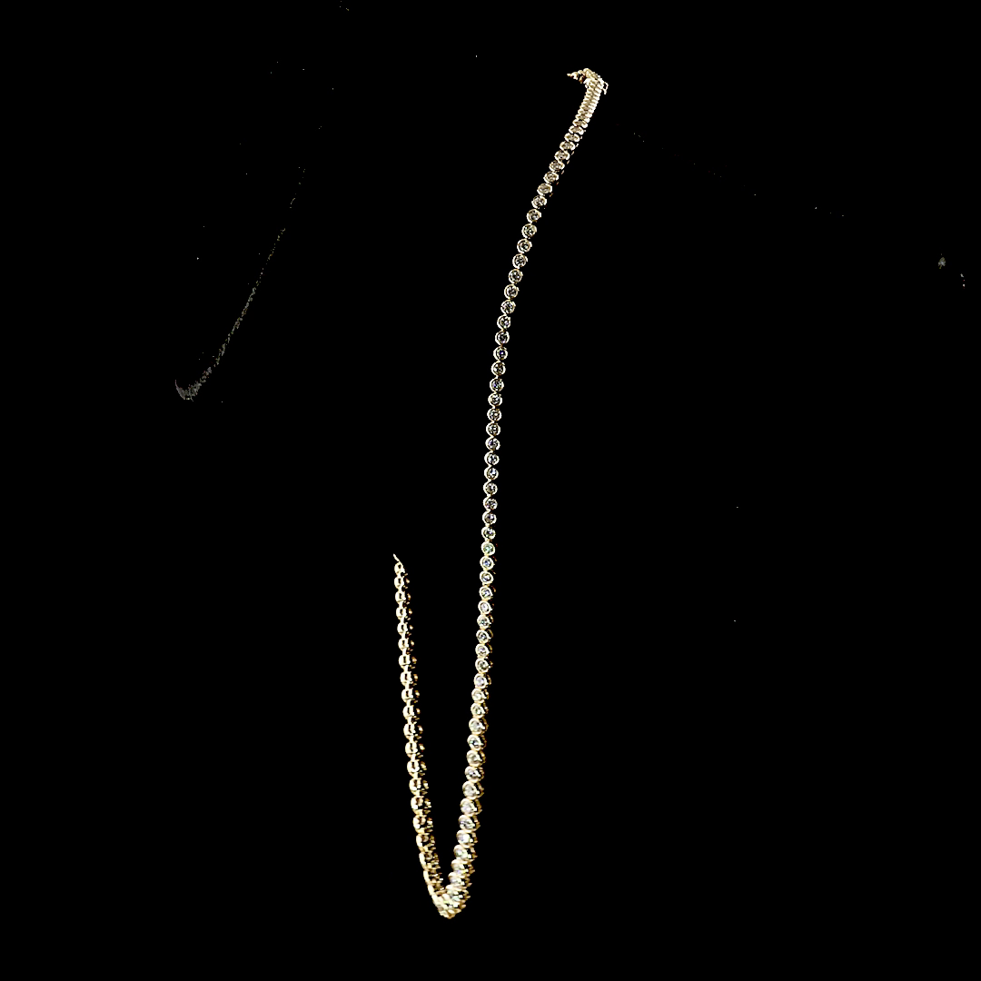 5.12 CTTW Round Lab Grown Diamond Riviera Necklace 16" (E Color and VS1 Clarity)
