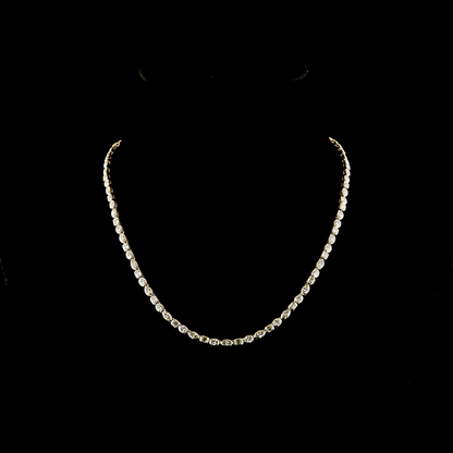 8.26 CTTW MIX Natural Diamond Tennis Necklace 16.5" (H Color and SI Clarity)