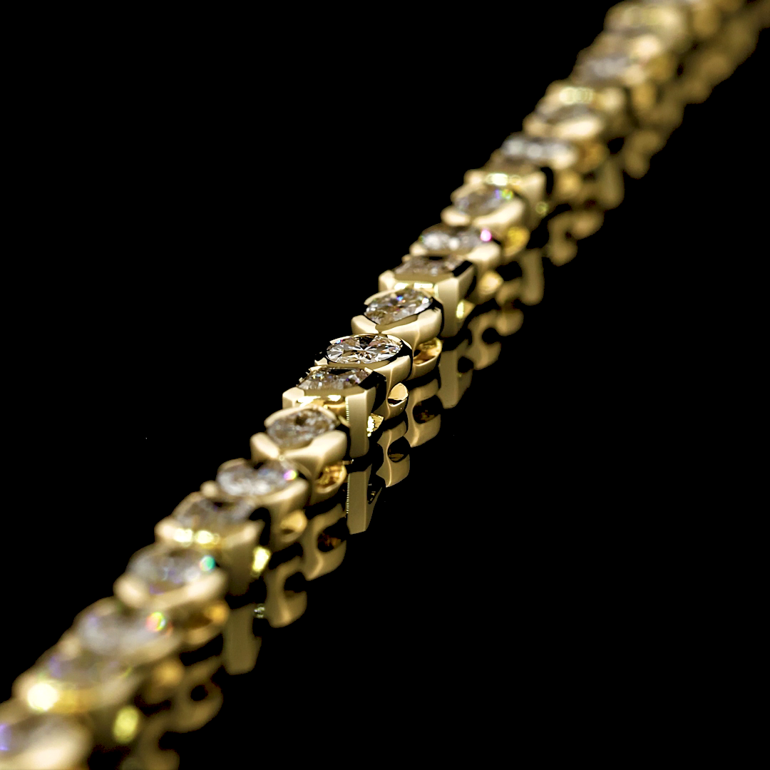 8.26 CTTW MIX Natural Diamond Tennis Necklace 16.5" (H Color and SI Clarity)