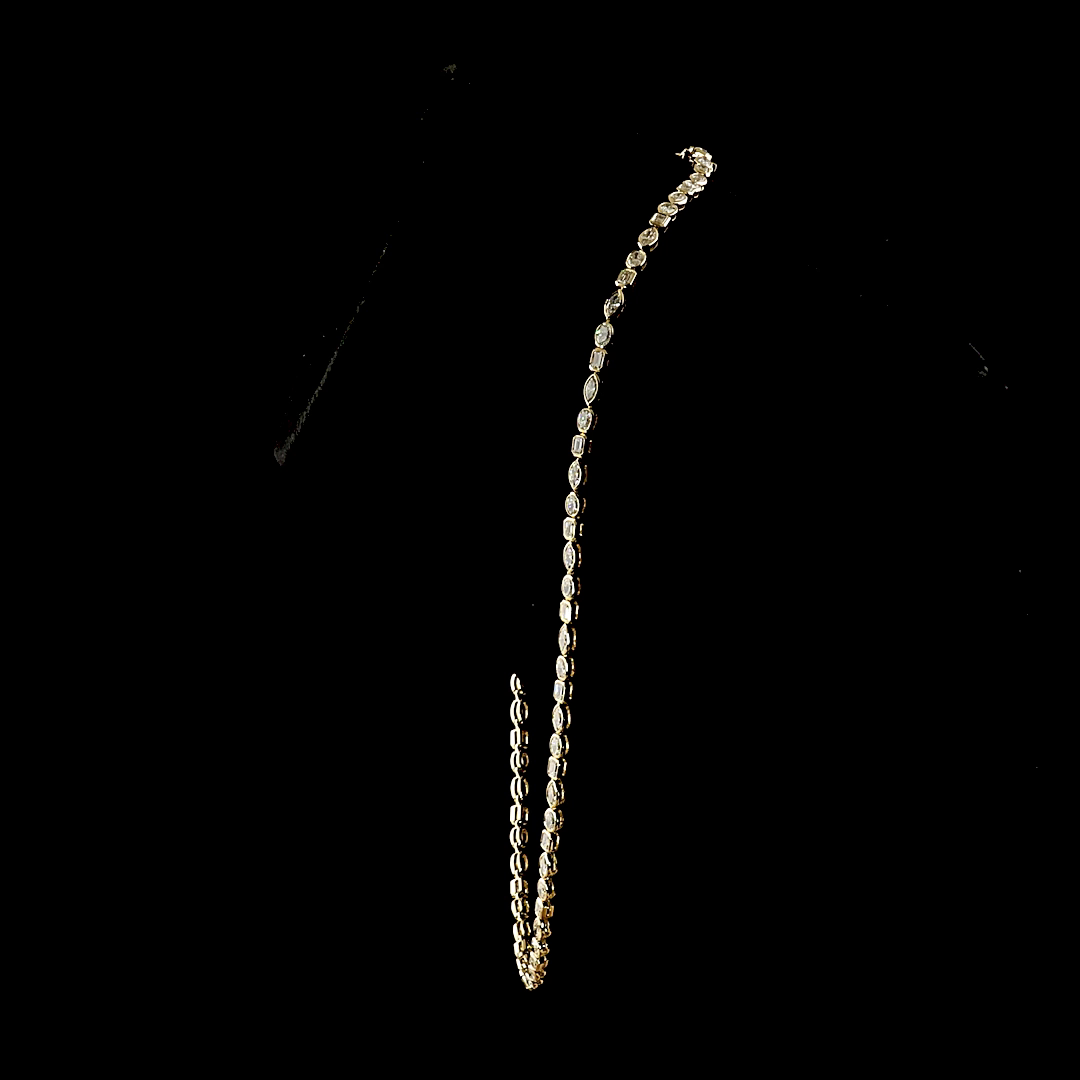 8.26 CTTW MIX Natural Diamond Tennis Necklace 16.5" (H Color and SI Clarity)
