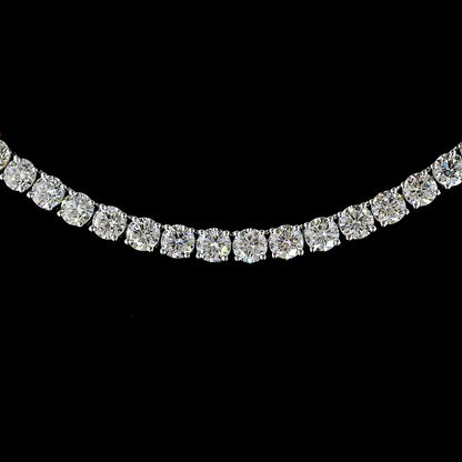 21.81 CTTW MIX Lab Grown Diamond Tennis Necklace 16" (FV.YL Color and VS2 Clarity)