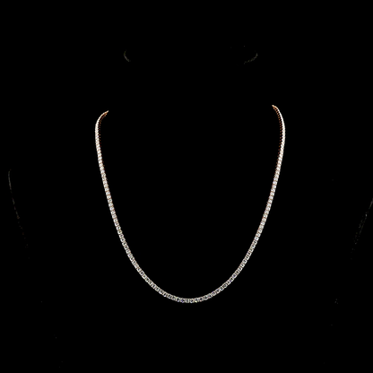 7.96 CTTW Round Lab Grown Diamond Tennis Necklace 17" (E Color and VS1 Clarity)