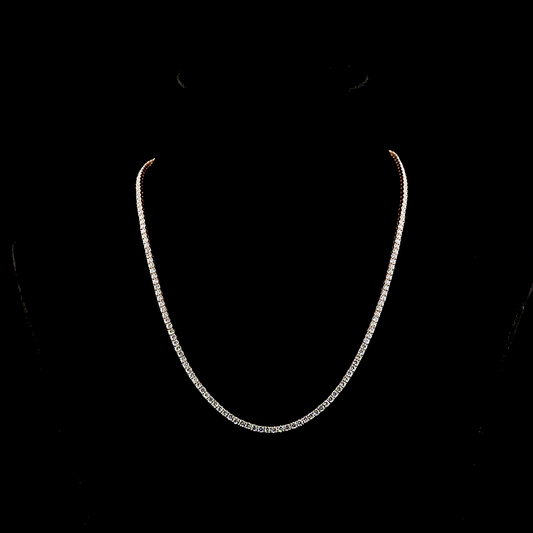 7.96 CTTW Round Lab Grown Diamond Tennis Necklace 17" (E Color and VS1 Clarity)