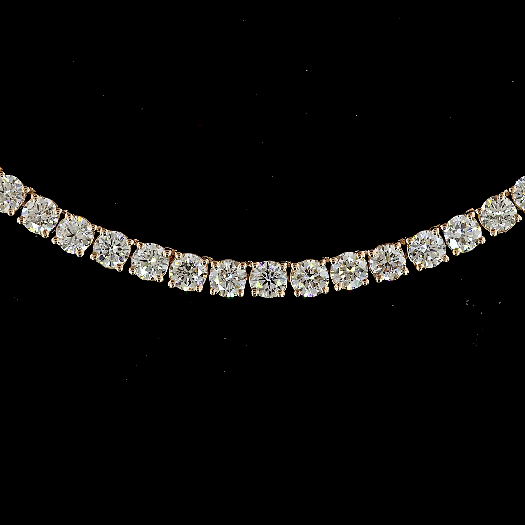 7.96 CTTW Round Lab Grown Diamond Tennis Necklace 17" (E Color and VS1 Clarity)