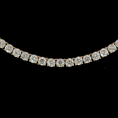 7.96 CTTW Round Lab Grown Diamond Tennis Necklace 17" (E Color and VS1 Clarity)