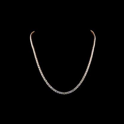 14.80 CTTW Round Lab Grown Diamond Tennis Necklace 17" (E Color and VS1 Clarity)