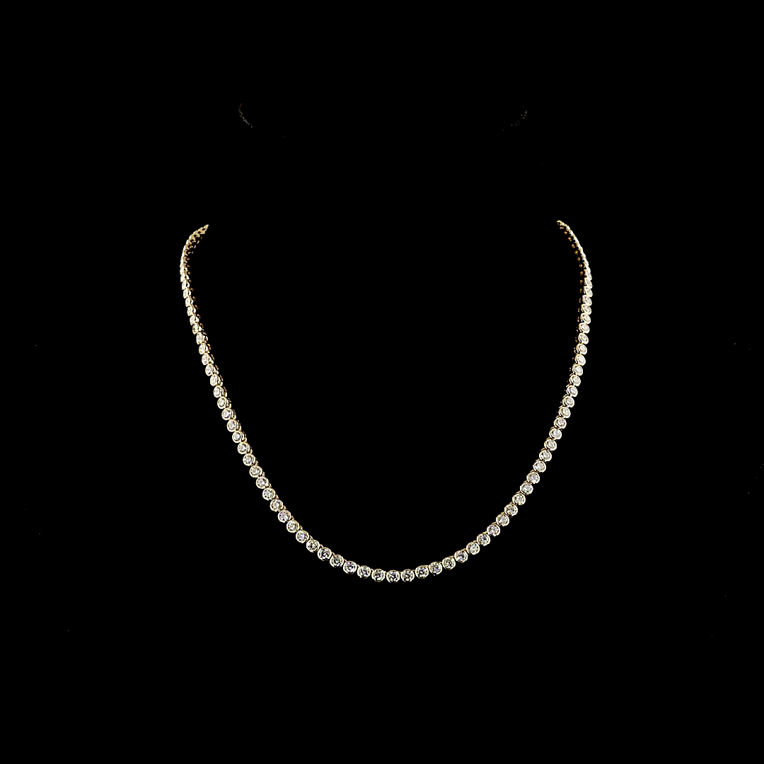 8.55 CTTW Round Lab Grown Diamond Tennis Necklace 16.5" (E Color and VS1 Clarity)