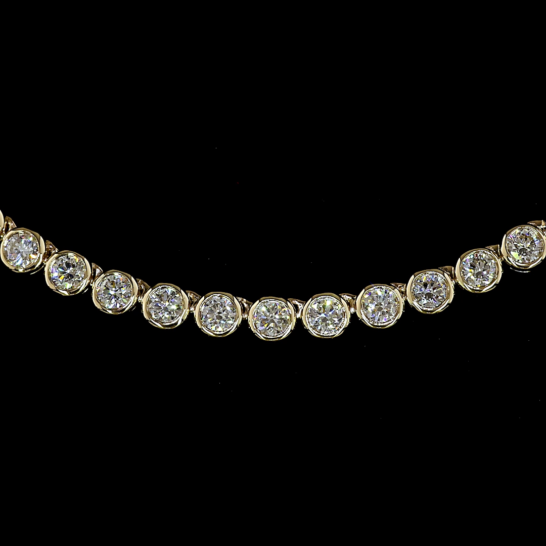 8.55 CTTW Round Lab Grown Diamond Tennis Necklace 16.5" (E Color and VS1 Clarity)