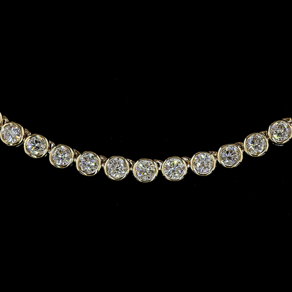 8.55 CTTW Round Lab Grown Diamond Tennis Necklace 16.5" (E Color and VS1 Clarity)
