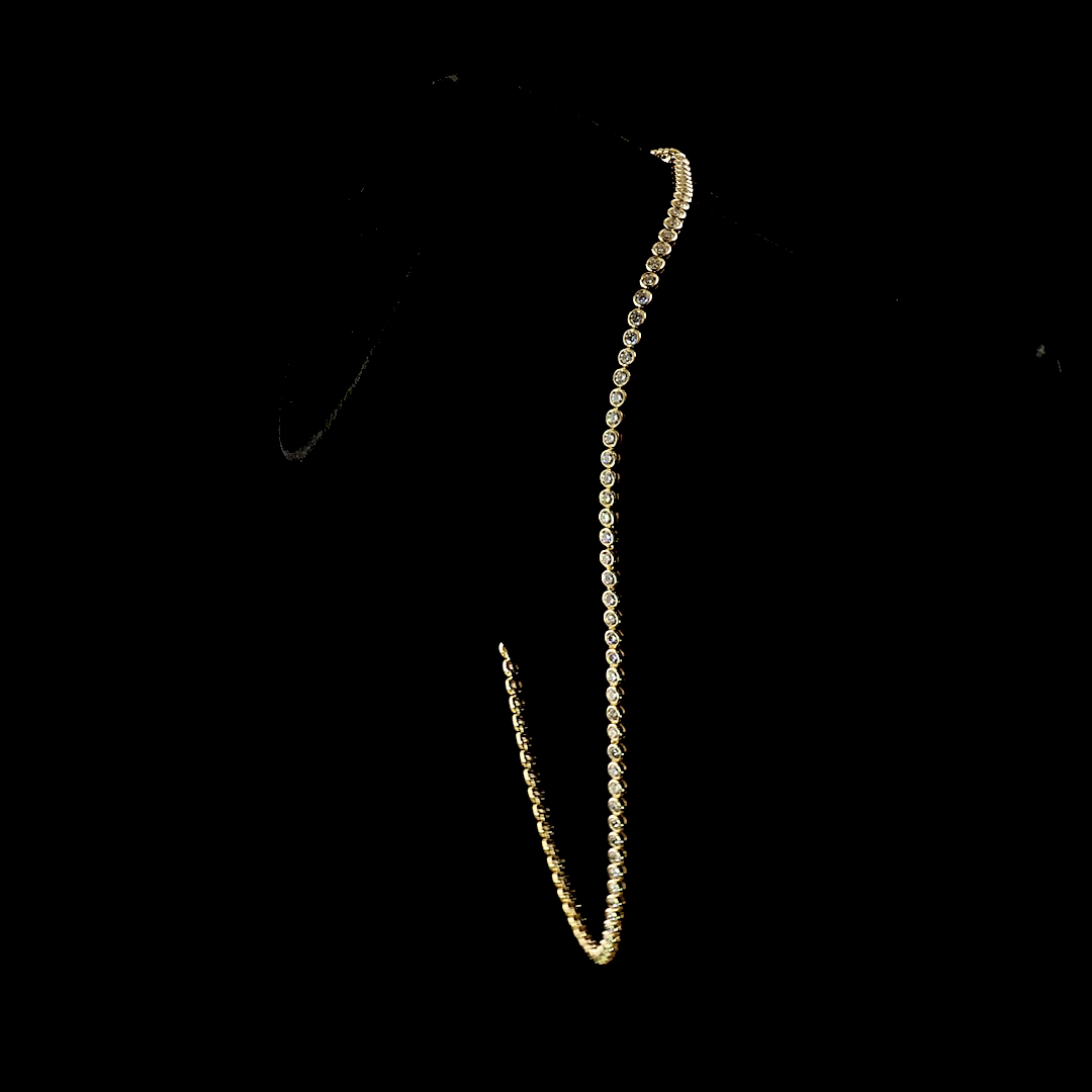 8.55 CTTW Round Lab Grown Diamond Tennis Necklace 16.5" (E Color and VS1 Clarity)
