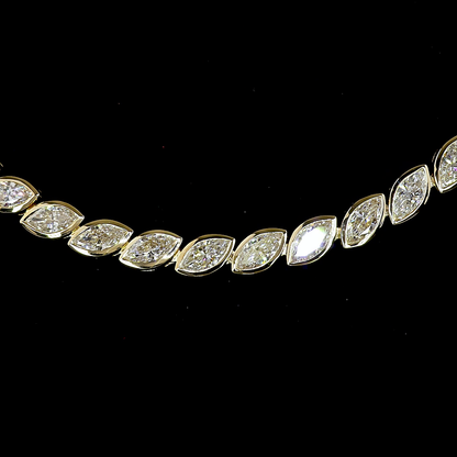 9.66 CTTW Marquise Lab Grown Diamond Tennis Necklace 16" (E Color and VS1 Clarity)
