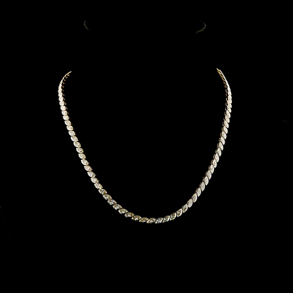 9.78 CTTW Marquise Lab Grown Diamond Tennis Necklace 16.5" (E Color and VS1 Clarity)