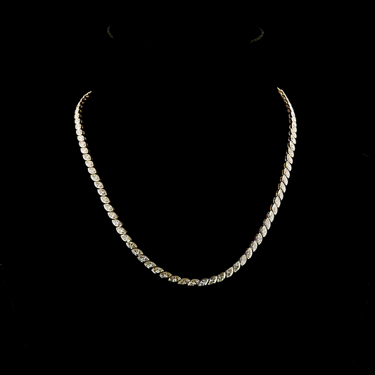 9.78 CTTW Marquise Lab Grown Diamond Tennis Necklace 16.5" (E Color and VS1 Clarity)