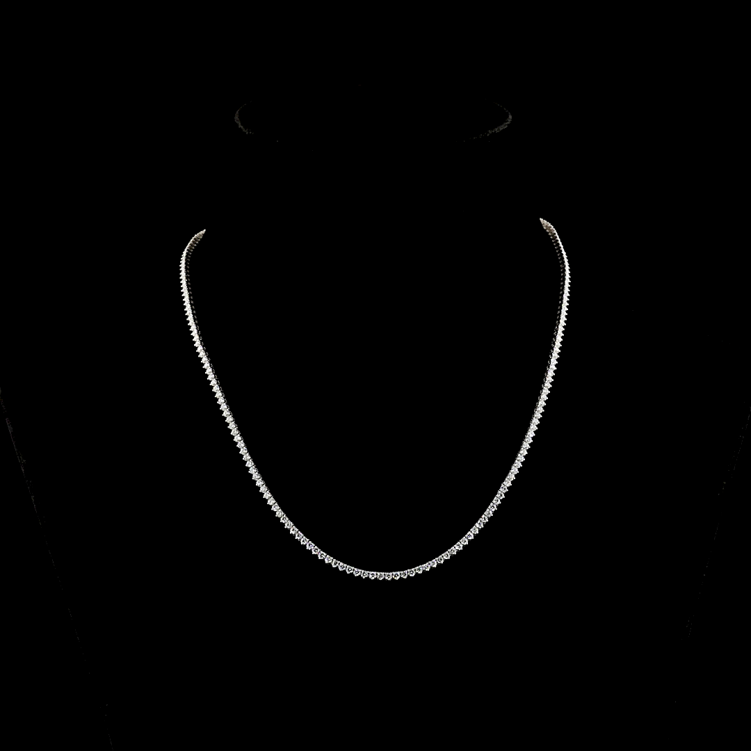 4.40 CTTW Round Lab Grown Diamond Tennis Necklace 16.5" (E Color and VS1 Clarity)