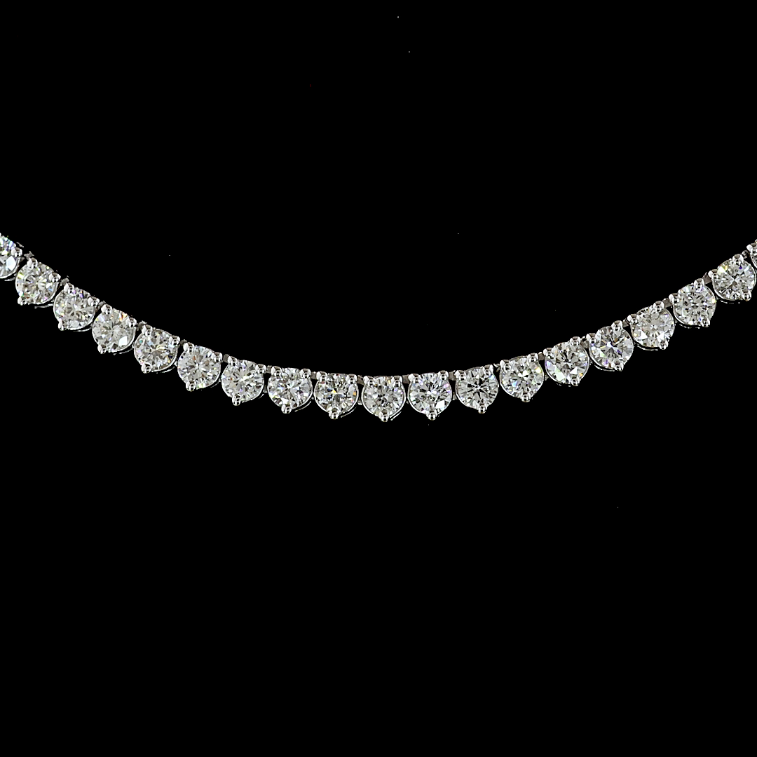 4.40 CTTW Round Lab Grown Diamond Tennis Necklace 16.5" (E Color and VS1 Clarity)