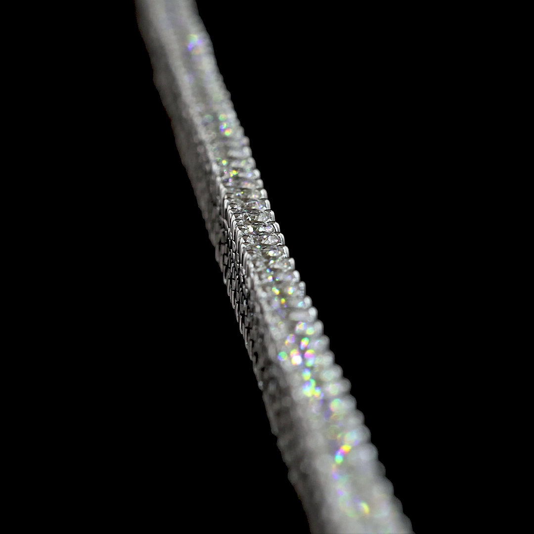 4.40 CTTW Round Lab Grown Diamond Tennis Necklace 16.5" (E Color and VS1 Clarity)