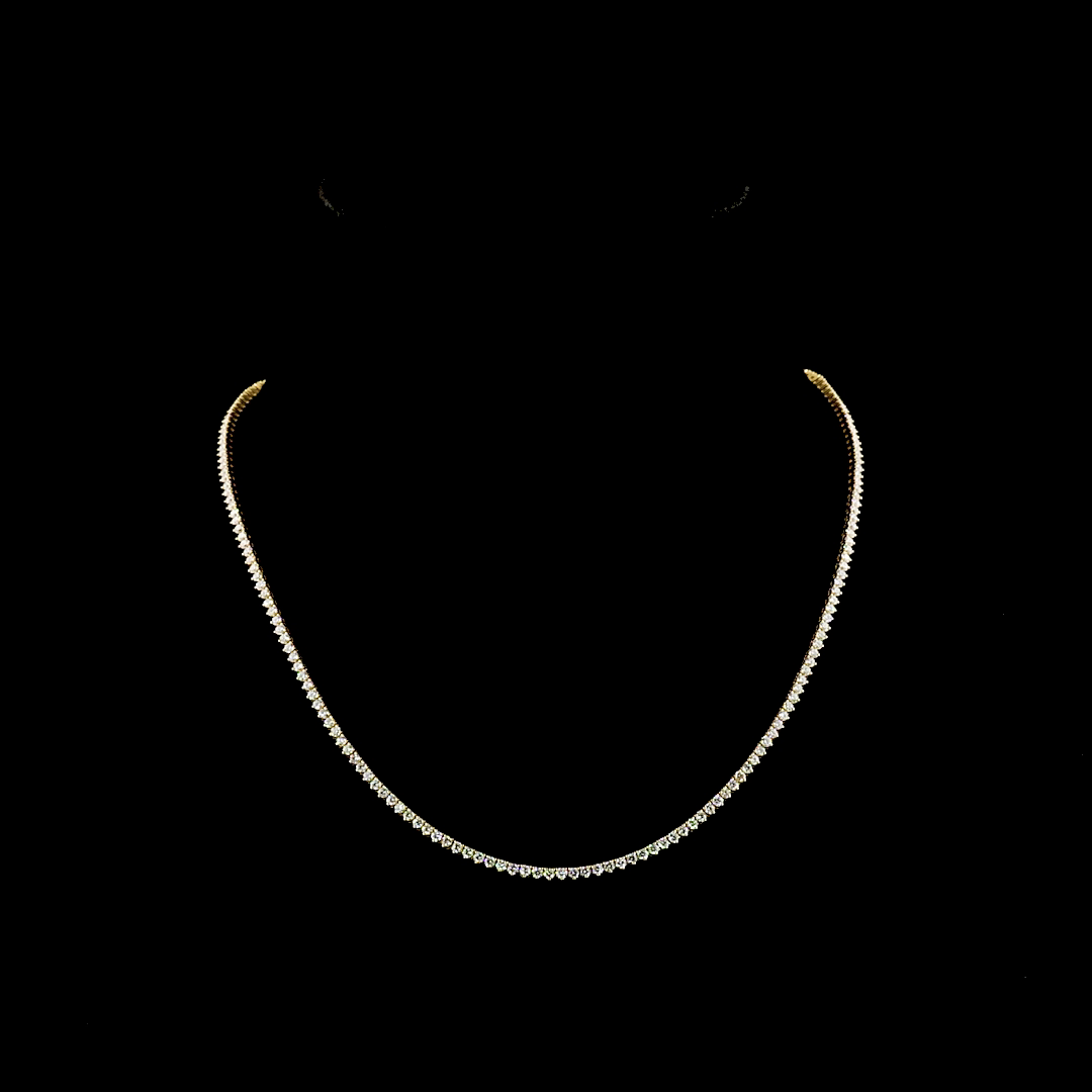 4.34 CTTW Round Lab Grown Diamond Tennis Necklace 16.5" (F Color and VS Clarity)