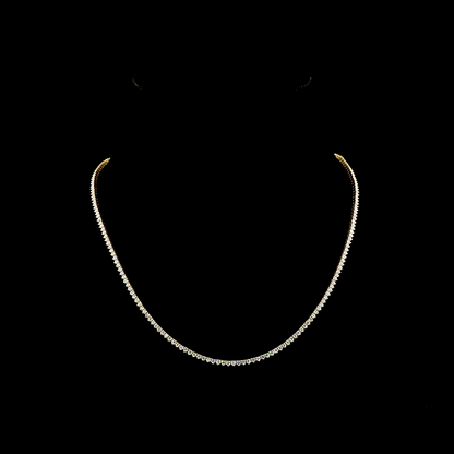 4.34 CTTW Round Lab Grown Diamond Tennis Necklace 16.5" (F Color and VS Clarity)