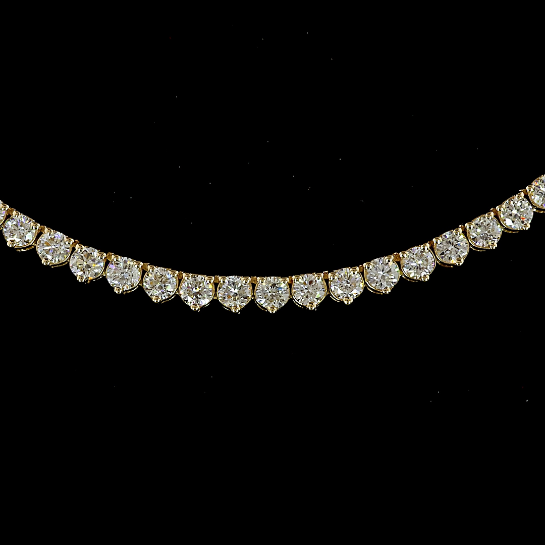 4.34 CTTW Round Lab Grown Diamond Tennis Necklace 16.5" (F Color and VS Clarity)
