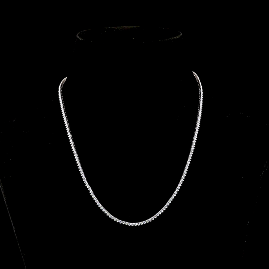 4.98 CTTW Round Lab Grown Diamond Tennis Necklace 17" (F Color and VS2 Clarity)