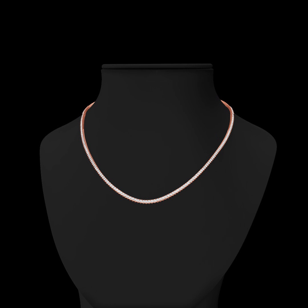 5.07 CTTW Round Lab Grown Diamond Tennis Necklace 17" (F Color and VS2 Clarity)