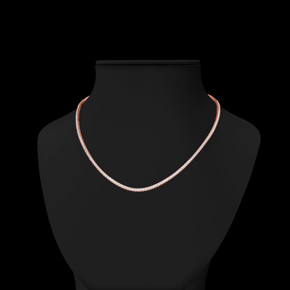 5.07 CTTW Round Lab Grown Diamond Tennis Necklace 17" (F Color and VS2 Clarity)