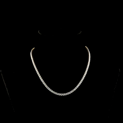 14.39 CTTW Round Lab Grown Diamond Tennis Necklace 15" (F Color and VS Clarity)