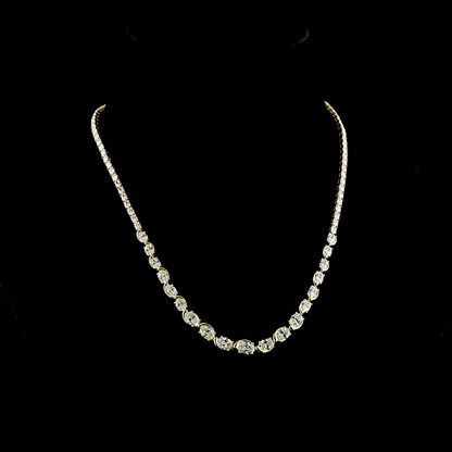 6.92 CTTW Marquise Lab Grown Diamond Riviera Necklace 16.5" (E Color and VS1 Clarity)
