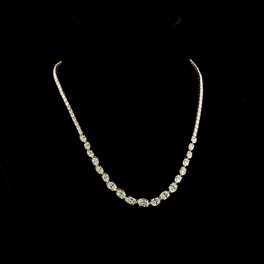 6.92 CTTW Marquise Lab Grown Diamond Special Necklace 16.5" (E Color and VS1 Clarity)