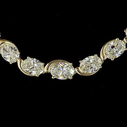 6.92 CTTW Marquise Lab Grown Diamond Riviera Necklace 16.5" (E Color and VS1 Clarity)