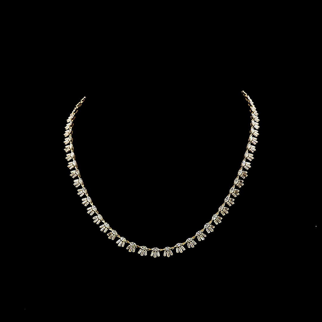 7.07 CTTW Marquise Lab Grown Diamond Station Necklace 16.5" (E Color and VS1 Clarity)