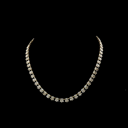7.07 CTTW Marquise Lab Grown Diamond Station Necklace 16.5" (E Color and VS1 Clarity)