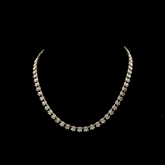 7.07 CTTW Marquise Lab Grown Diamond Station Necklace 16.5" (E Color and VS1 Clarity)